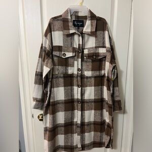 Cozy Brown Plaid Shacket Jacket - Lulus